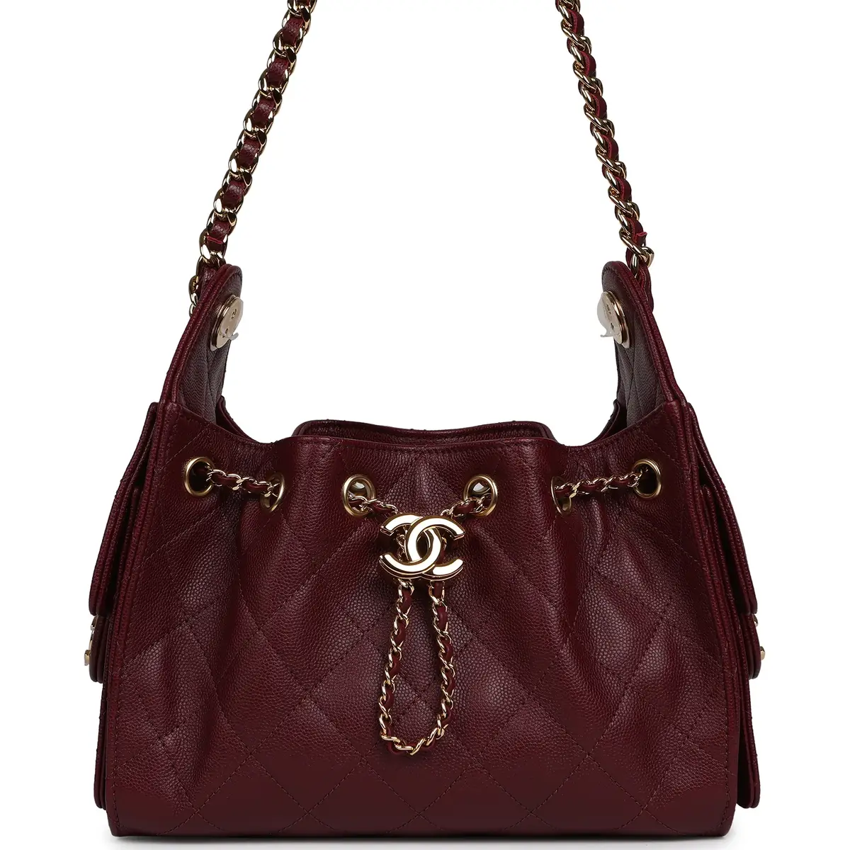 Chanel Chanel Mini 25 Hobo Bag Dark Burgundy Caviar Gold Hardware | Image 1 Chanel Chanel Mini 25 Hobo Bag Dark Burgundy Caviar Gold Hardware | Image 1