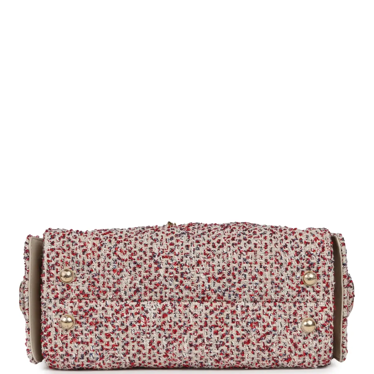 Chanel Chanel Mini 25 Hobo Bag Light Beige, Red, White Blue Tweed Boucle Gold Hardware | Thumbnail 6