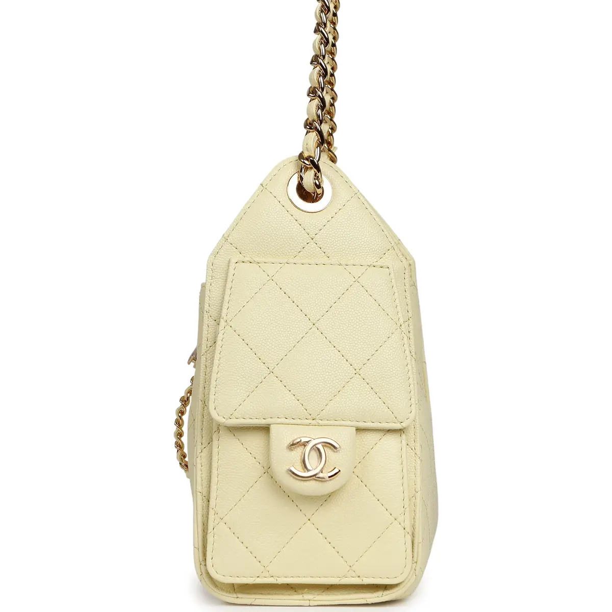 Chanel Chanel Mini 25 Hobo Bag Light Yellow Caviar Gold Hardware | Thumbnail 3
