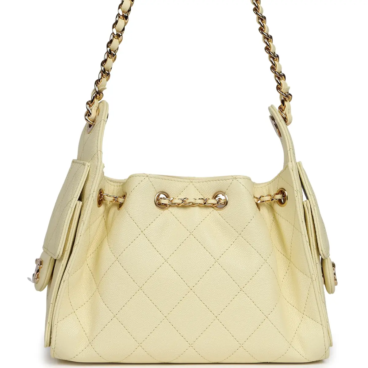 Chanel Chanel Mini 25 Hobo Bag Light Yellow Caviar Gold Hardware | Thumbnail 4