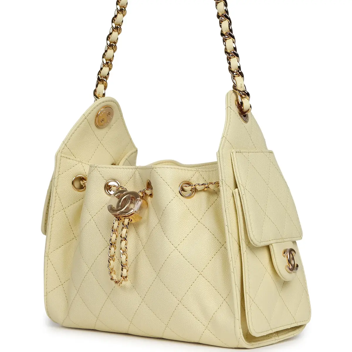 Chanel Chanel Mini 25 Hobo Bag Light Yellow Caviar Gold Hardware | Thumbnail 5