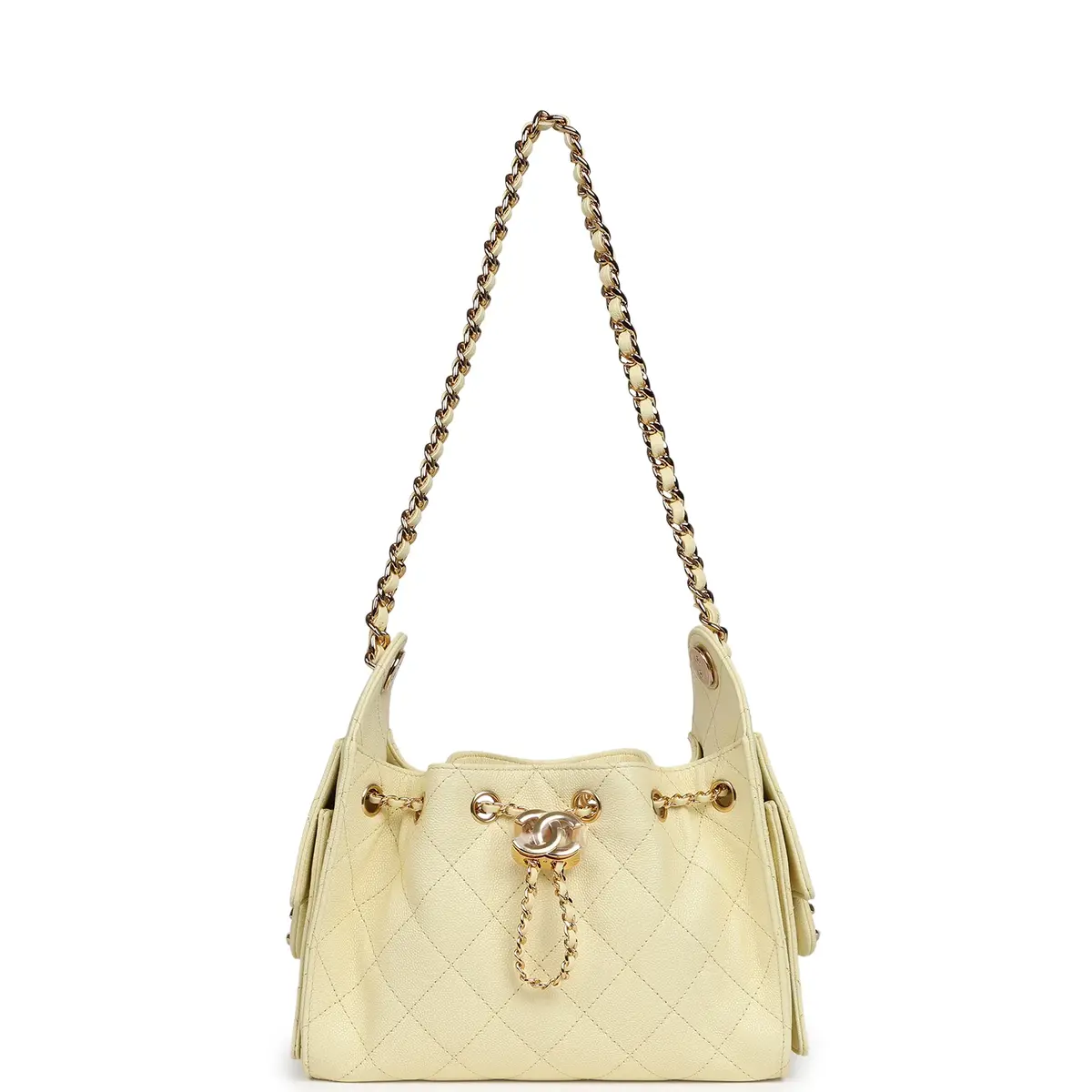 Chanel Chanel Mini 25 Hobo Bag Light Yellow Caviar Gold Hardware | Thumbnail 7