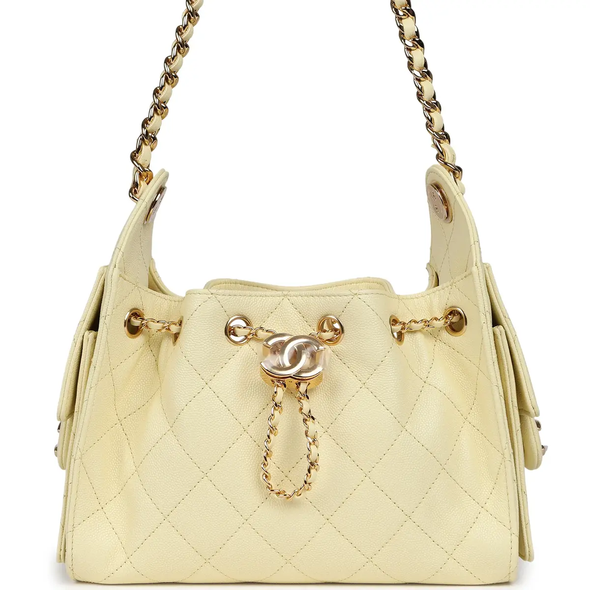 Chanel Chanel Mini 25 Hobo Bag Light Yellow Caviar Gold Hardware | Image 1 Chanel Chanel Mini 25 Hobo Bag Light Yellow Caviar Gold Hardware | Image 1