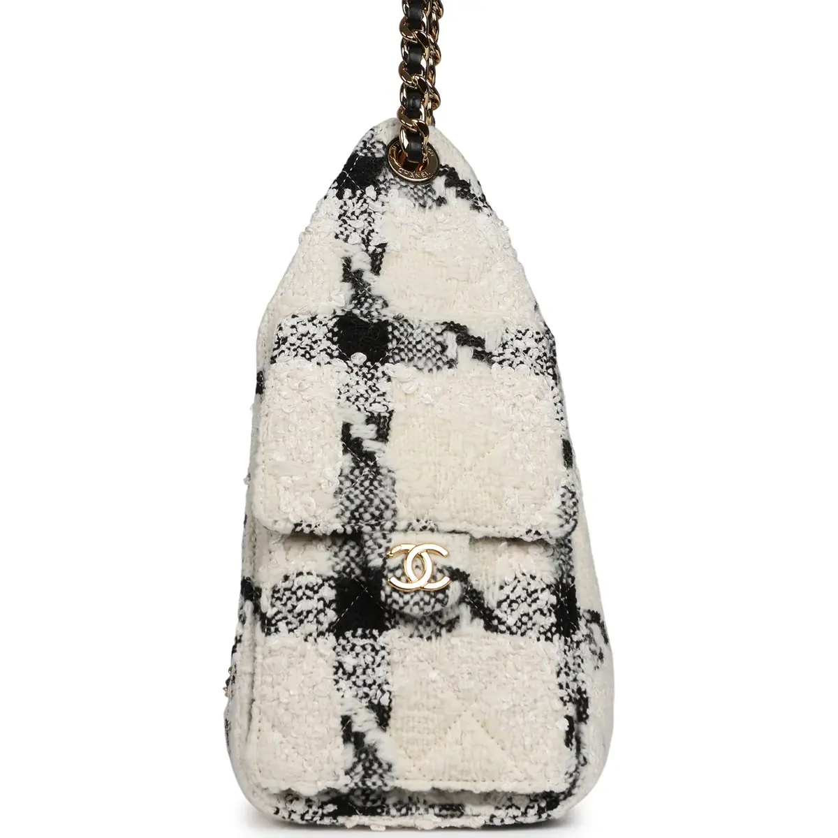Chanel Chanel Small 25 Hobo Bag White, Black Tweed Gold Hardware | Thumbnail 3 Chanel Chanel Small 25 Hobo Bag White, Black Tweed Gold Hardware | Thumbnail 3