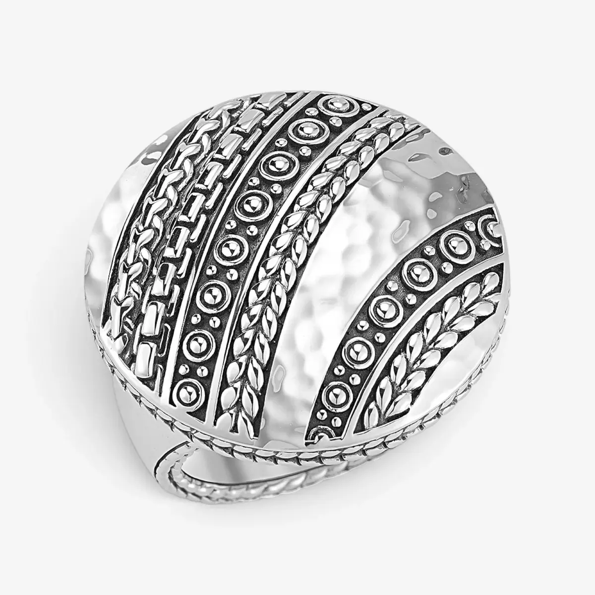 JAI JAI Master Artisan Sterling Silver Hammered & Textured Disk Ring JJH3020R - by The Solist | Thumbnail 2 JAI JAI Master Artisan Sterling Silver Hammered & Textured Disk Ring JJH3020R - by The Solist | Thumbnail 2