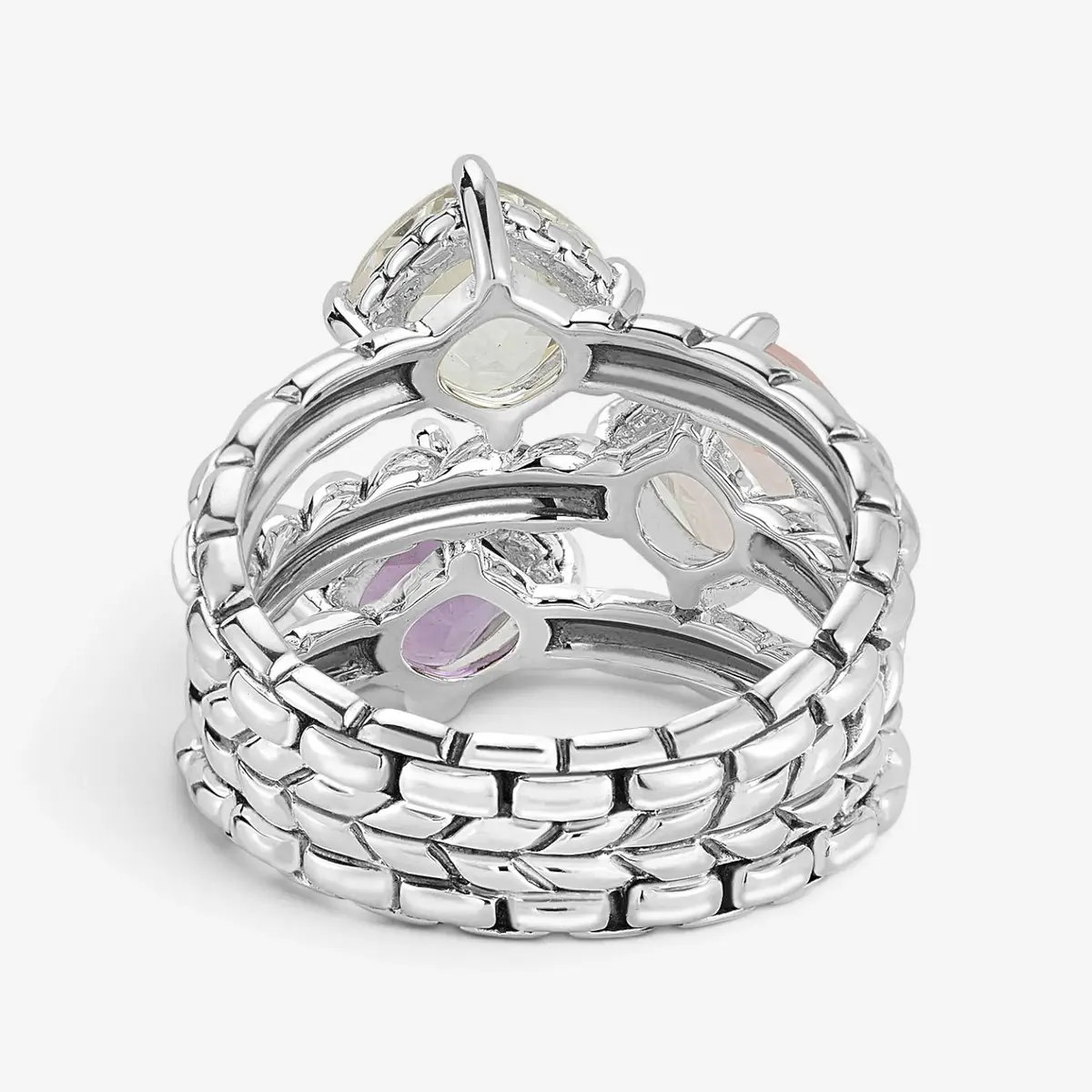 JAI JAI Modern Artisan Sterling Silver Ice Multi-Gemstone Statement Ring JJH1022R-IC - by The Solist | Thumbnail 3