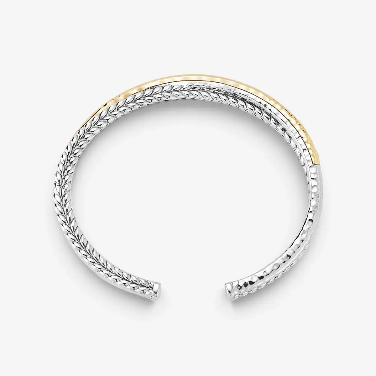 JAI JAI Sterling Silver & 14K Yellow Gold Crossover Hinged Cuff Bangle Bracelet JJH5 - S by The Solist | Thumbnail 3 JAI JAI Sterling Silver & 14K Yellow Gold Crossover Hinged Cuff Bangle Bracelet JJH5 - S by The Solist | Thumbnail 3