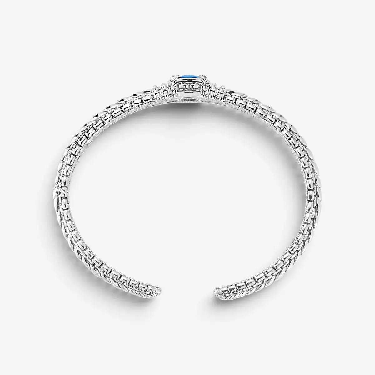 JAI JAI Sterling Silver Diamond & London Blue Topaz Hinged Cuff Bangle Bracelet JJH6 - M by The Solist | Thumbnail 3 JAI JAI Sterling Silver Diamond & London Blue Topaz Hinged Cuff Bangle Bracelet JJH6 - M by The Solist | Thumbnail 3