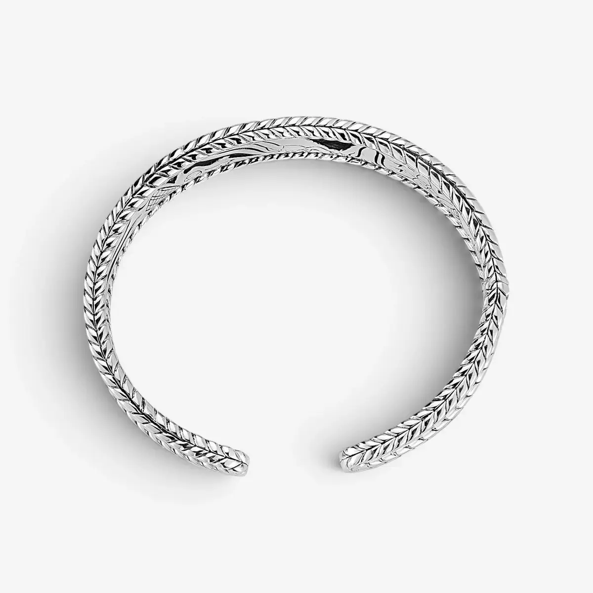 JAI JAI Sterling Silver Hammered Cuff Bangle Bracelet JJH3008B - L by The Solist | Thumbnail 3