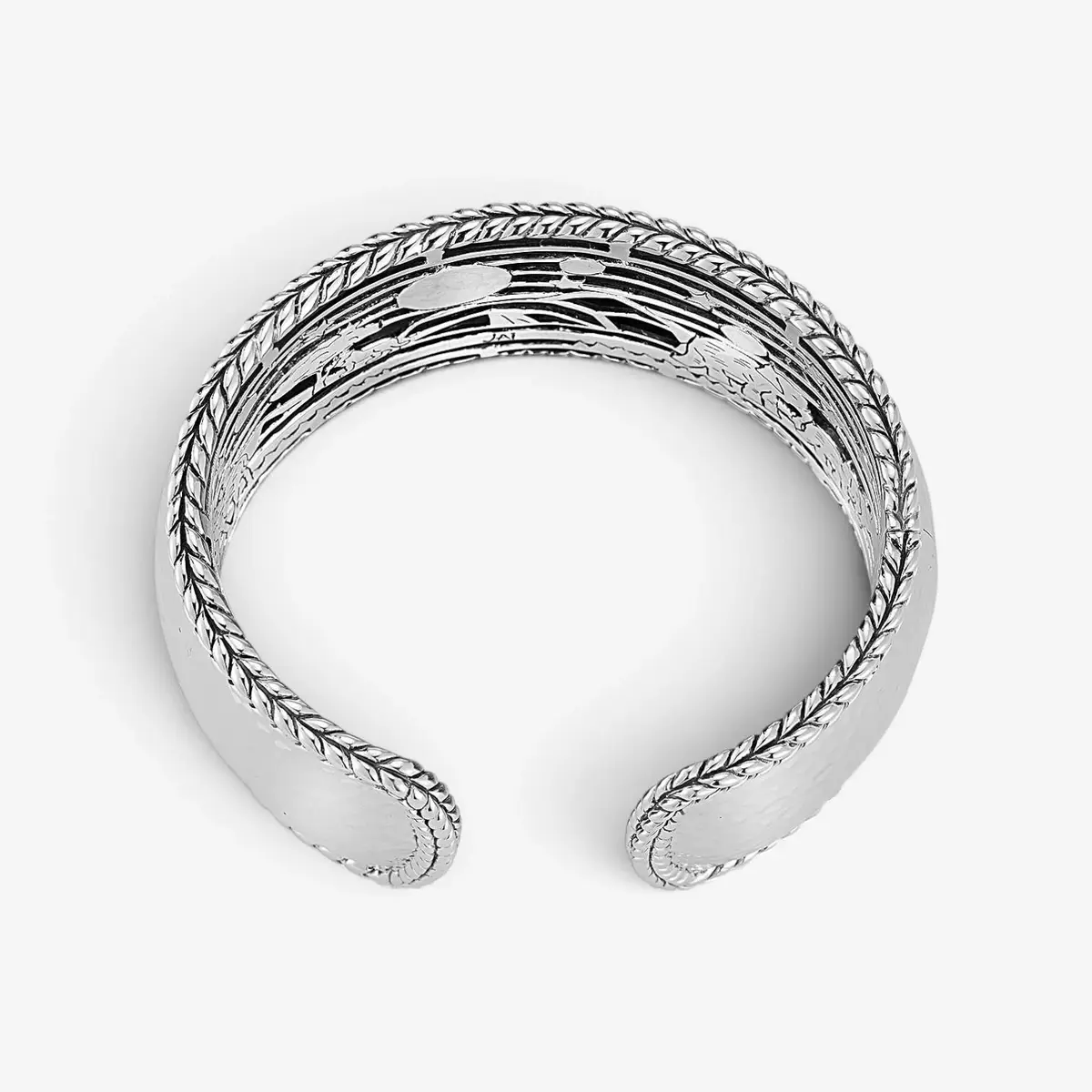 JAI JAI Sterling Silver Hammered Wide Cuff Bangle Bracelet JJH3009B - L by The Solist | Thumbnail 3 JAI JAI Sterling Silver Hammered Wide Cuff Bangle Bracelet JJH3009B - L by The Solist | Thumbnail 3