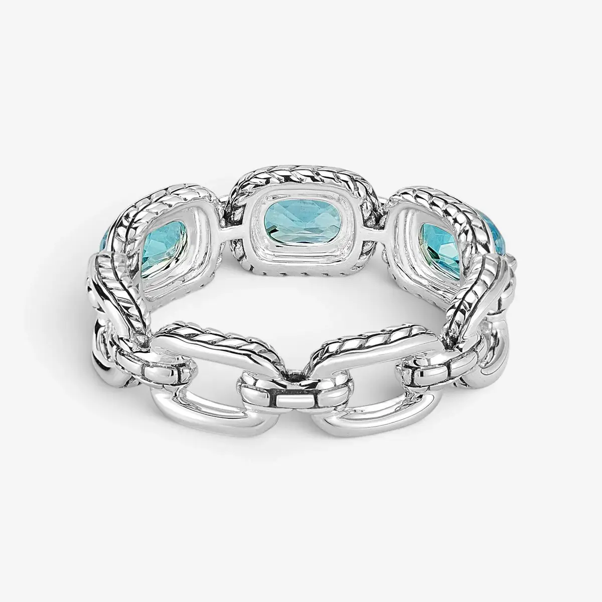 JAI JAI Sterling Silver Light Swiss Blue Topaz Link Band Ring JJH1018R-BT - by The Solist | Thumbnail 3 JAI JAI Sterling Silver Light Swiss Blue Topaz Link Band Ring JJH1018R-BT - by The Solist | Thumbnail 3