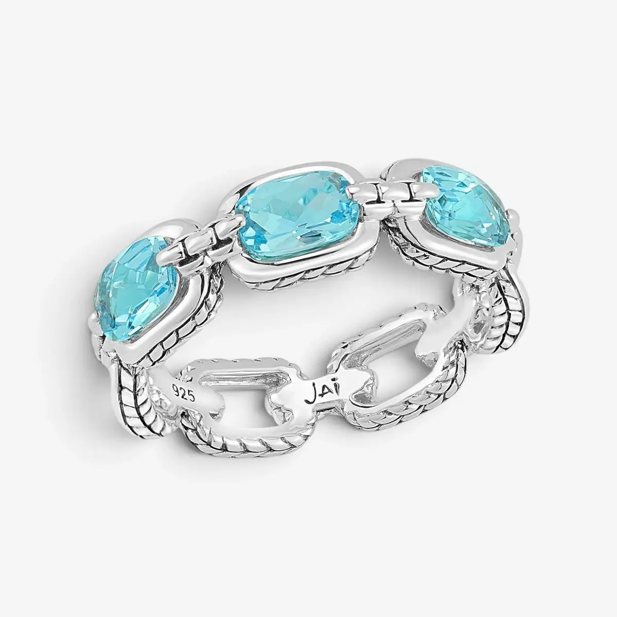JAI JAI Sterling Silver Light Swiss Blue Topaz Link Band Ring JJH1018R-BT - by The Solist | Thumbnail 2 JAI JAI Sterling Silver Light Swiss Blue Topaz Link Band Ring JJH1018R-BT - by The Solist | Thumbnail 2