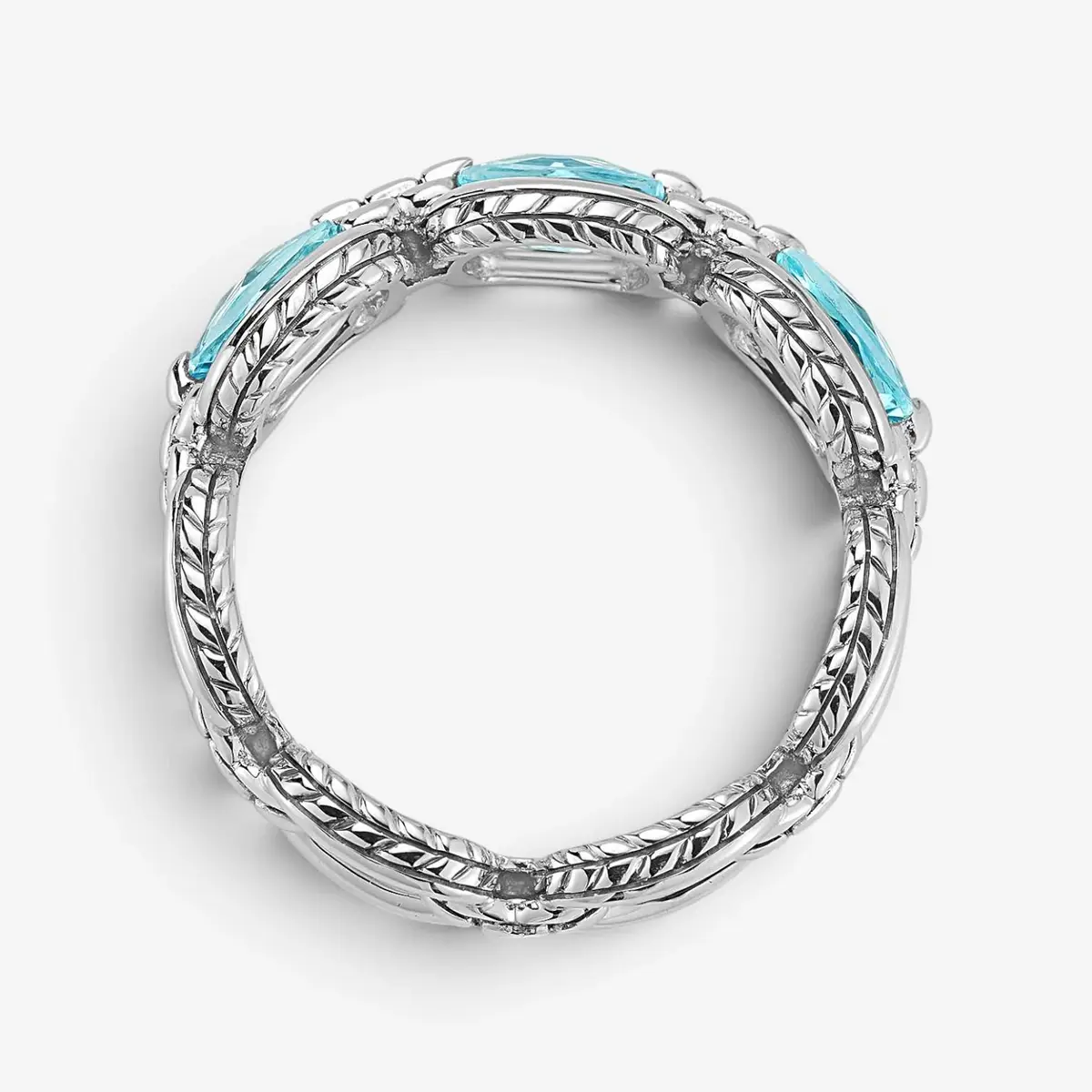 JAI JAI Sterling Silver Light Swiss Blue Topaz Link Band Ring JJH1018R-BT - by The Solist | Thumbnail 4 JAI JAI Sterling Silver Light Swiss Blue Topaz Link Band Ring JJH1018R-BT - by The Solist | Thumbnail 4