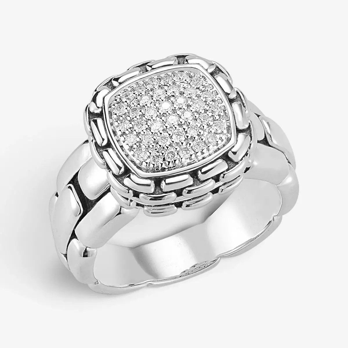JAI JAI Sterling Silver Pave Diamond Cushion Statement Ring JJH6005R-DI - by The Solist | Thumbnail 2