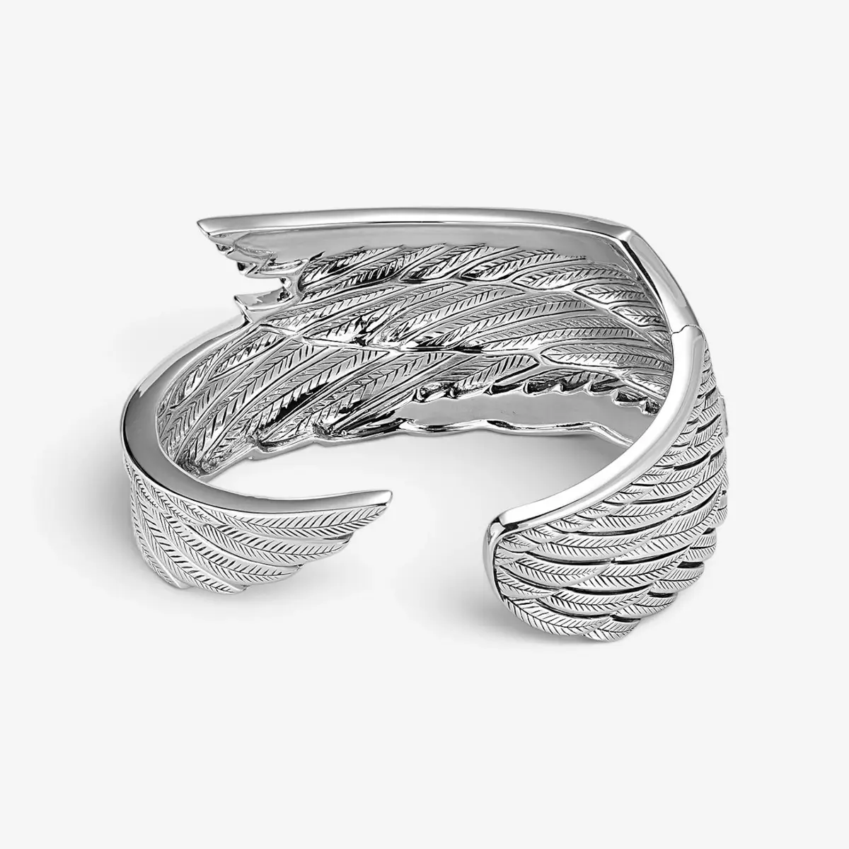 JAI JAI Wings of Love Sterling Silver Hinged Cuff Bangle Bracelet JJH1026B - S by The Solist | Thumbnail 4