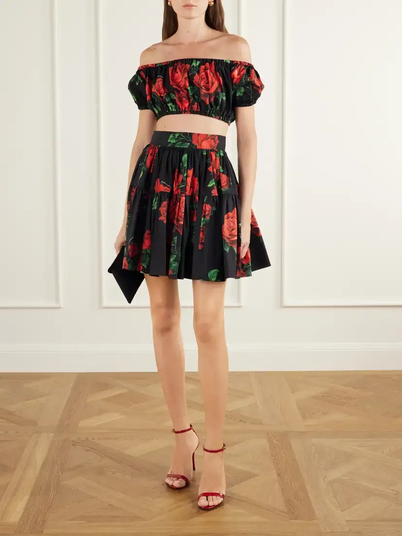Dolce & Gabbana Floral-print Cotton-poplin Mini Skirt | Thumbnail 2 Dolce & Gabbana Floral-print Cotton-poplin Mini Skirt | Thumbnail 2