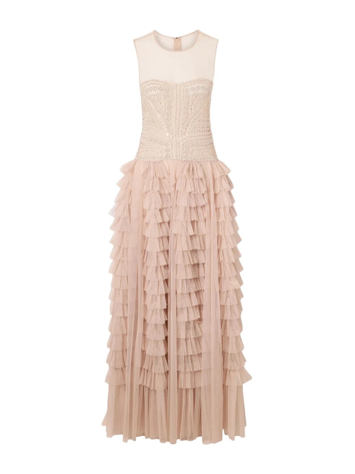 Ulla Johnson Orla Crochet-knit And Tulle Gown - Brown