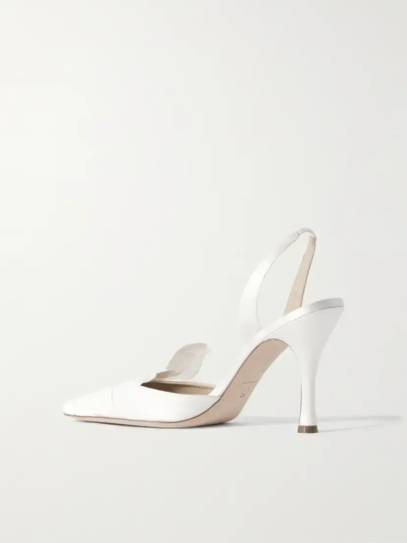Danielle Frankel Coco Satin And Painted Tulle Slingback Pumps | Thumbnail 3 Danielle Frankel Coco Satin And Painted Tulle Slingback Pumps | Thumbnail 3