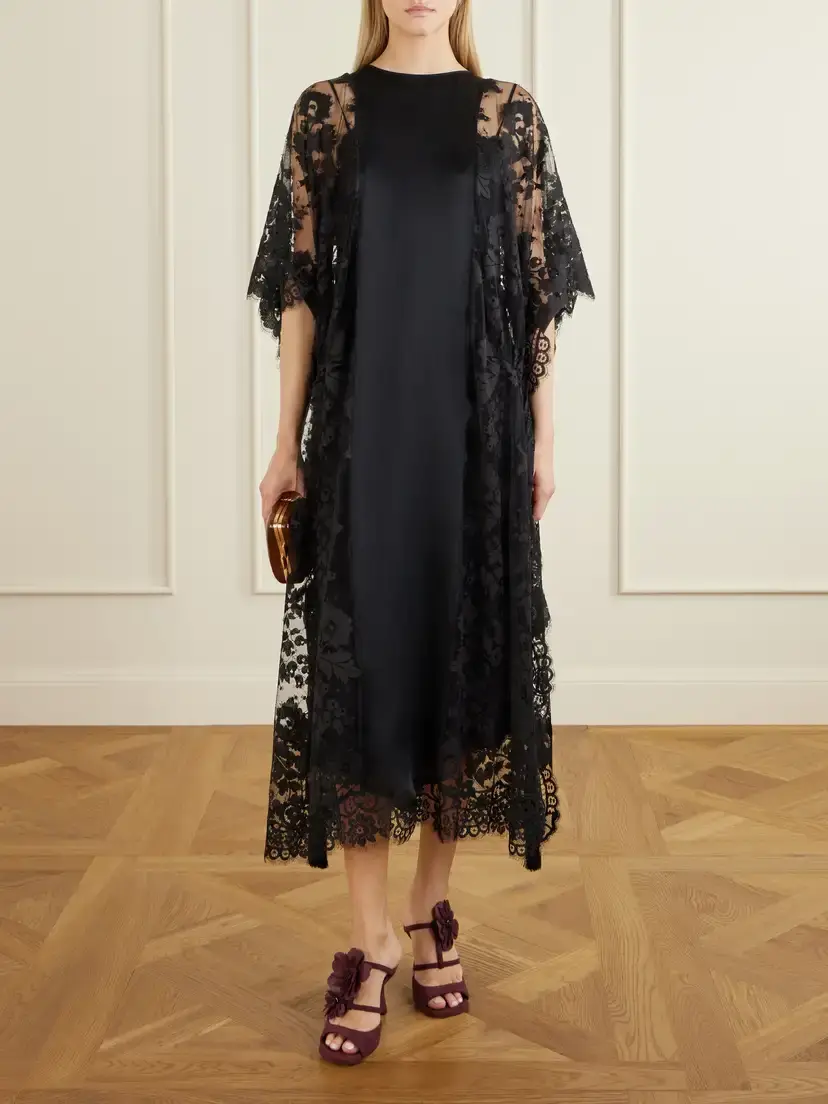 Zimmermann Valiant Satin-trimmed Lace Midi Dress | Thumbnail 2 Zimmermann Valiant Satin-trimmed Lace Midi Dress | Thumbnail 2