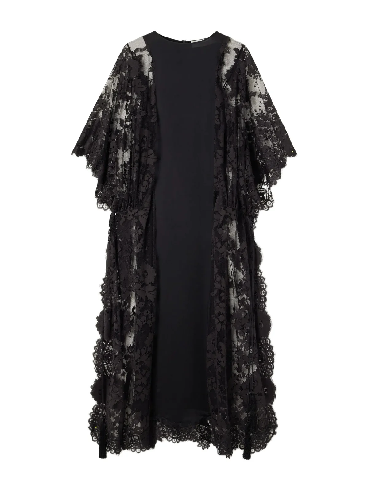 Valiant Satin-trimmed Lace Midi Dress