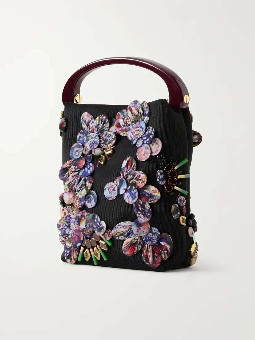 Dries Van Noten Bead-embellished Leather-trimmed Mesh Top-handle Bag | Thumbnail 4 Dries Van Noten Bead-embellished Leather-trimmed Mesh Top-handle Bag | Thumbnail 4
