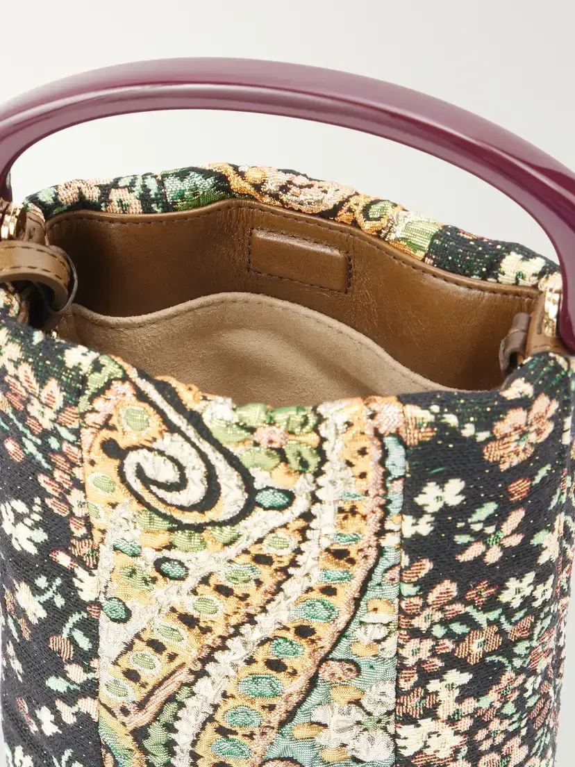 Dries Van Noten Leather-trimmed Metallic Floral-jacquard Top-handle Bag | Thumbnail 6 Dries Van Noten Leather-trimmed Metallic Floral-jacquard Top-handle Bag | Thumbnail 6