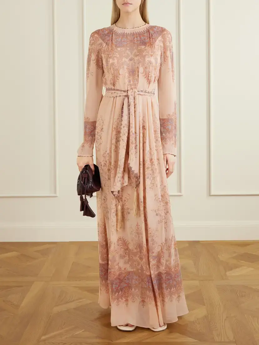 Zimmermann Valiant Sheath Belted Printed Chiffon Maxi Dress | Thumbnail 2 Zimmermann Valiant Sheath Belted Printed Chiffon Maxi Dress | Thumbnail 2