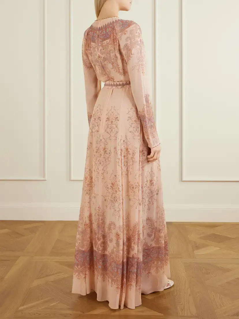 Zimmermann Valiant Sheath Belted Printed Chiffon Maxi Dress | Thumbnail 3 Zimmermann Valiant Sheath Belted Printed Chiffon Maxi Dress | Thumbnail 3