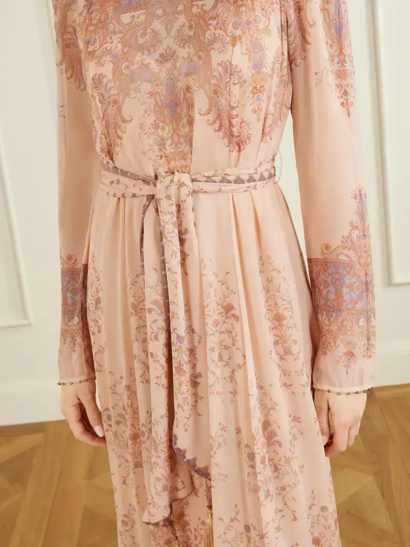 Zimmermann Valiant Sheath Belted Printed Chiffon Maxi Dress | Thumbnail 4 Zimmermann Valiant Sheath Belted Printed Chiffon Maxi Dress | Thumbnail 4