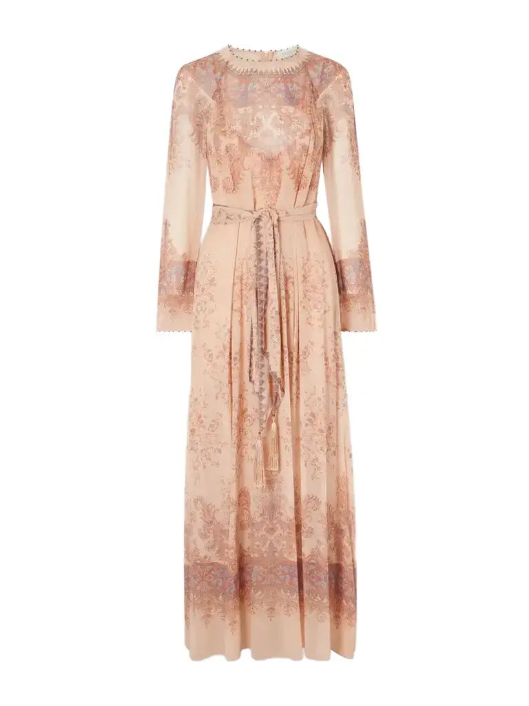 Zimmermann Valiant Sheath Belted Printed Organza Maxi Dress | Image 1 Zimmermann Valiant Sheath Belted Printed Organza Maxi Dress | Image 1