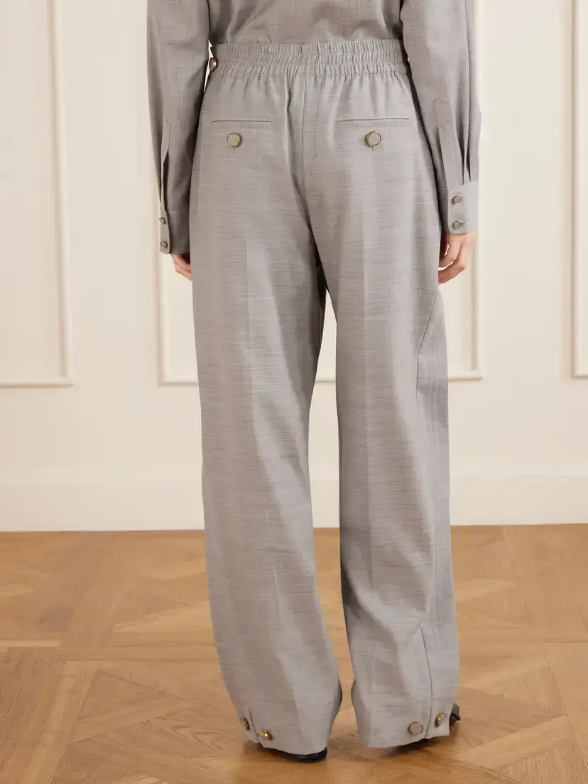 Zimmermann Valiant Pleated Wool-blend Twill Tapered Pants | Thumbnail 3 Zimmermann Valiant Pleated Wool-blend Twill Tapered Pants | Thumbnail 3