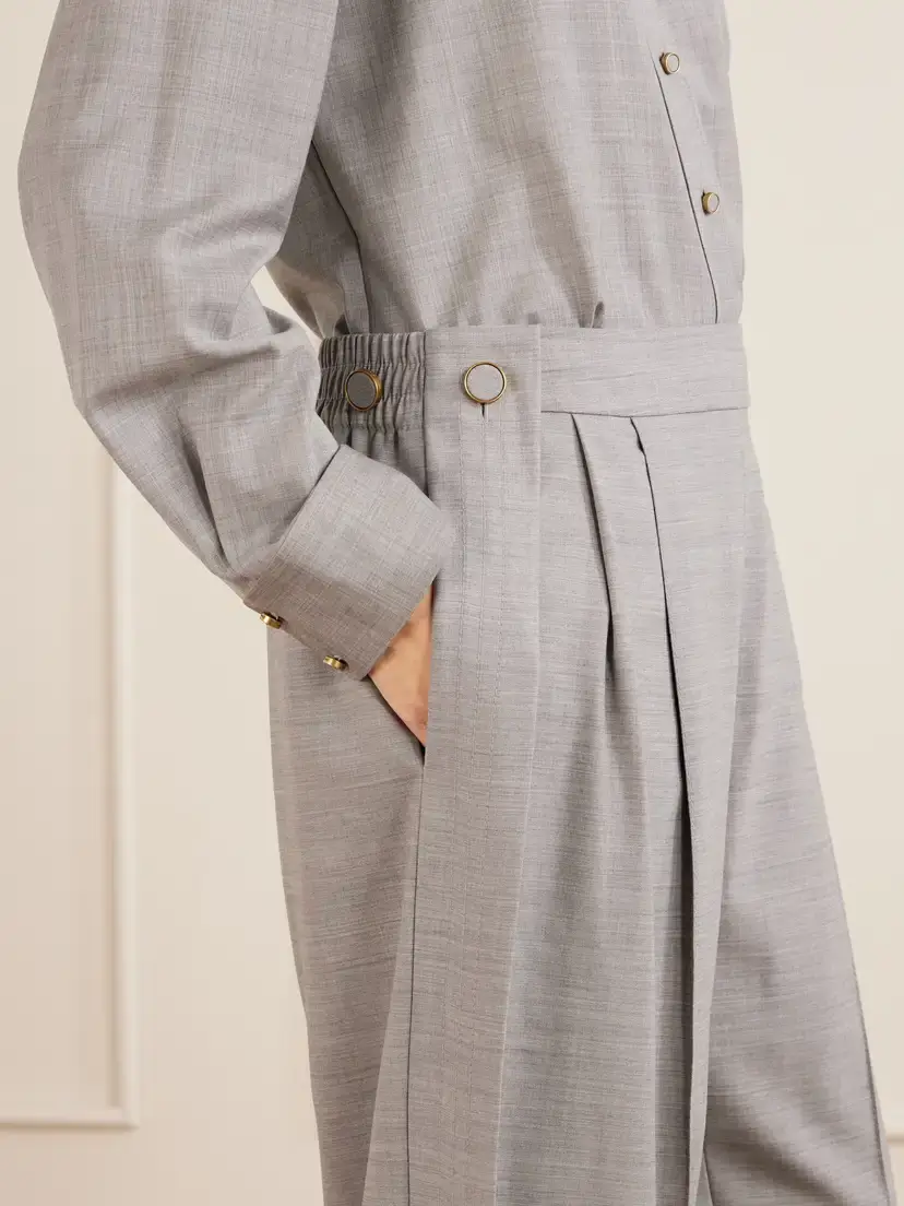 Zimmermann Valiant Pleated Wool-blend Twill Tapered Pants | Thumbnail 4 Zimmermann Valiant Pleated Wool-blend Twill Tapered Pants | Thumbnail 4