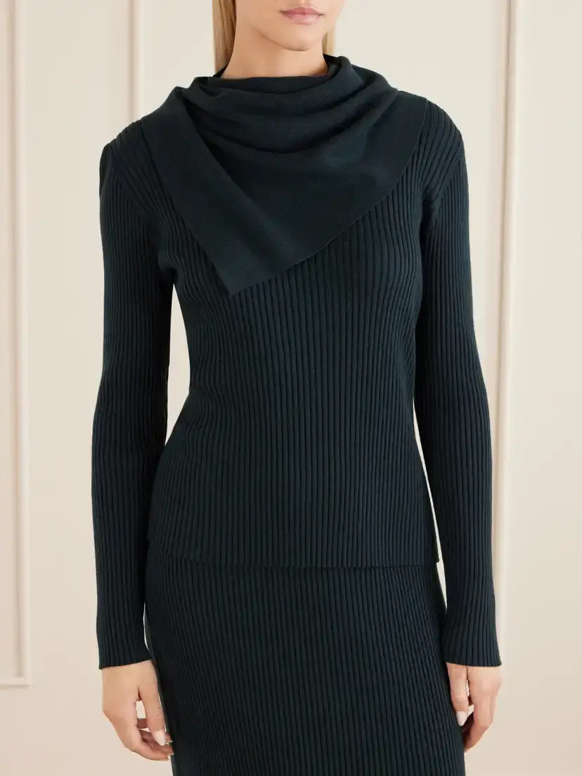 Zimmermann Valiant Scarf-detailed Ribbed-knit Wool Sweater | Thumbnail 3 Zimmermann Valiant Scarf-detailed Ribbed-knit Wool Sweater | Thumbnail 3