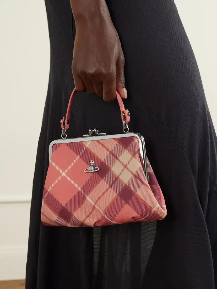 Vivienne Westwood Granny Frame Mini Orb-detailed Checked Top-handle Bag | Thumbnail 2 Vivienne Westwood Granny Frame Mini Orb-detailed Checked Top-handle Bag | Thumbnail 2