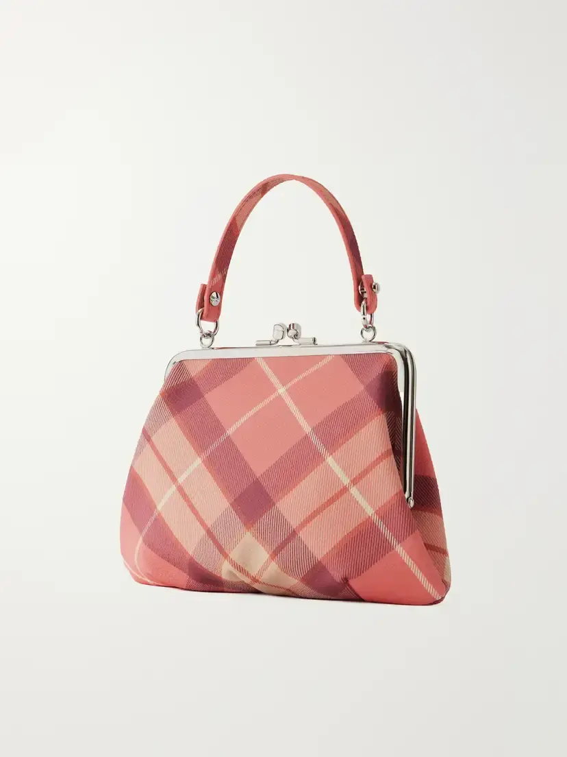 Vivienne Westwood Granny Frame Mini Orb-detailed Checked Top-handle Bag | Thumbnail 4 Vivienne Westwood Granny Frame Mini Orb-detailed Checked Top-handle Bag | Thumbnail 4
