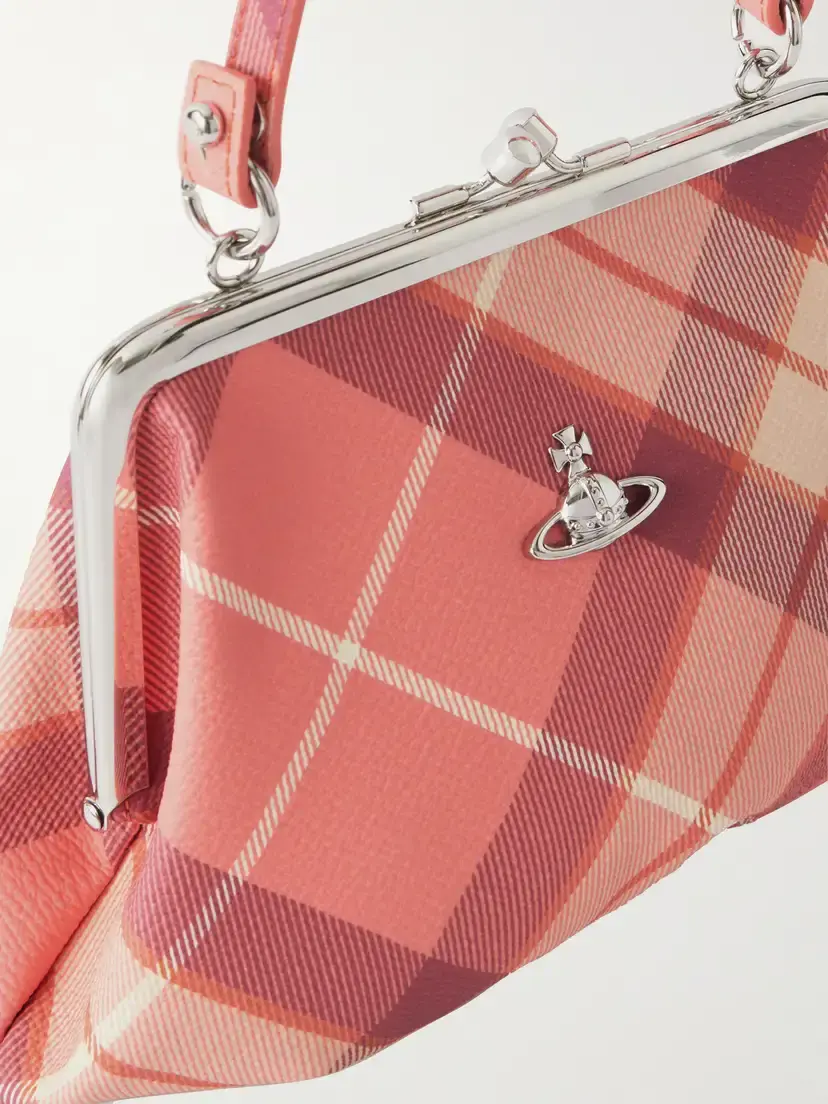Vivienne Westwood Granny Frame Mini Orb-detailed Checked Top-handle Bag | Thumbnail 5 Vivienne Westwood Granny Frame Mini Orb-detailed Checked Top-handle Bag | Thumbnail 5