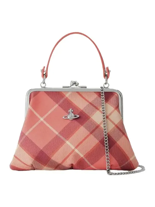 Vivienne Westwood Granny Frame Mini Orb-detailed Checked Top-handle Bag