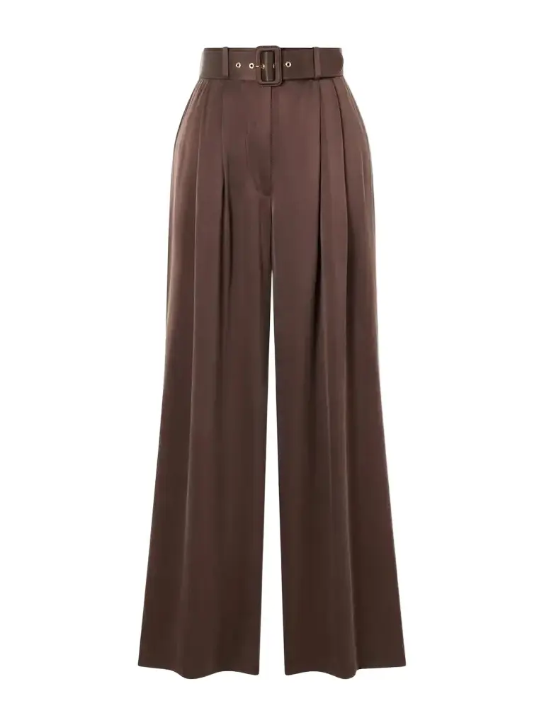 Zimmermann Belted Pleated Silk Wide-leg Pants | Image 1 Zimmermann Belted Pleated Silk Wide-leg Pants | Image 1