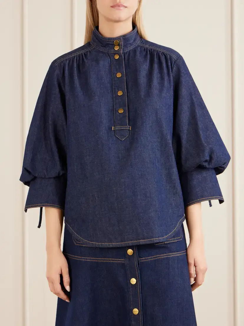 Zimmermann Gathered Denim Shirt | Thumbnail 3