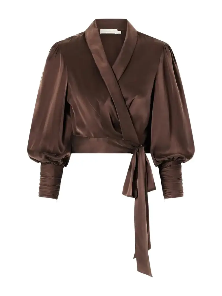 Zimmermann Knot-detailed Silk Satin Blouse | Image 1 Zimmermann Knot-detailed Silk Satin Blouse | Image 1