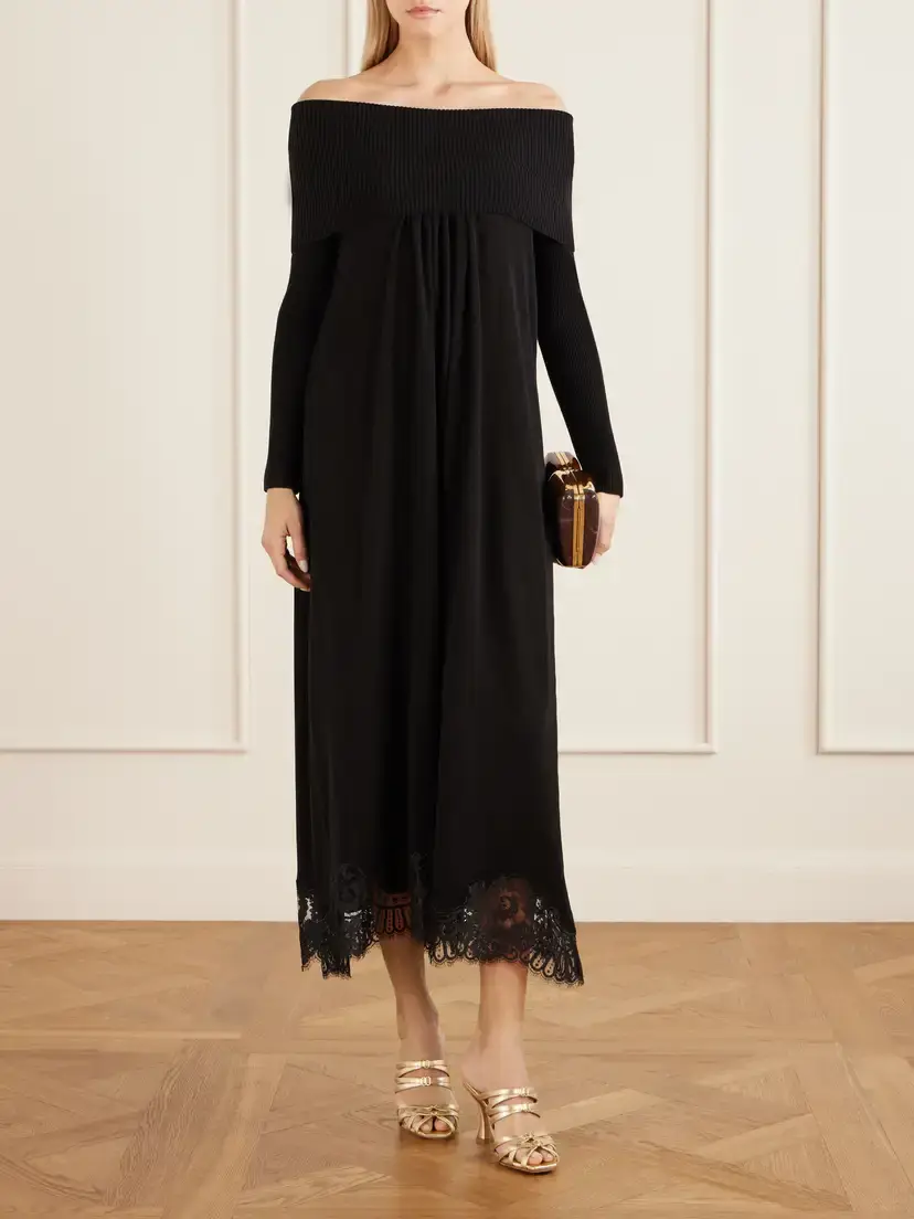 Zimmermann Valiant Off-the-shoulder Lace-trimmed Tencel®-blend Maxi Dress | Thumbnail 2 Zimmermann Valiant Off-the-shoulder Lace-trimmed Tencel®-blend Maxi Dress | Thumbnail 2