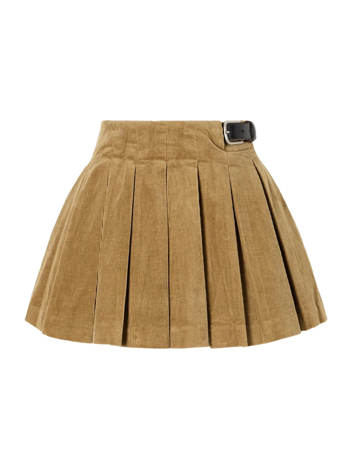Garrett Pleated Stretch-cotton Corduroy Mini Skirt