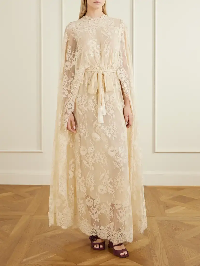 Zimmermann Valiant Belted Cape-effect Lace Maxi Dress | Thumbnail 2 Zimmermann Valiant Belted Cape-effect Lace Maxi Dress | Thumbnail 2