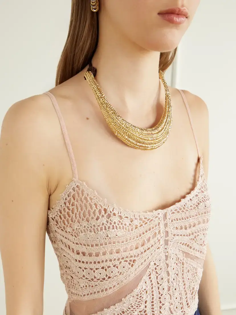 Ulla Johnson Mollie Crochet And Tulle Top - Neutrals | Thumbnail 4