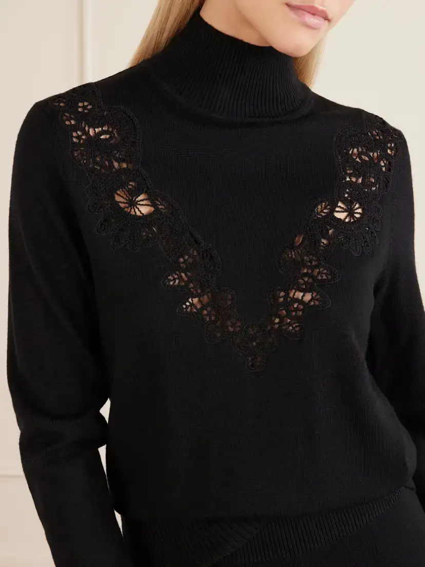 Zimmermann Valiant Lace-trimmed Wool Turtleneck Sweater | Thumbnail 5
