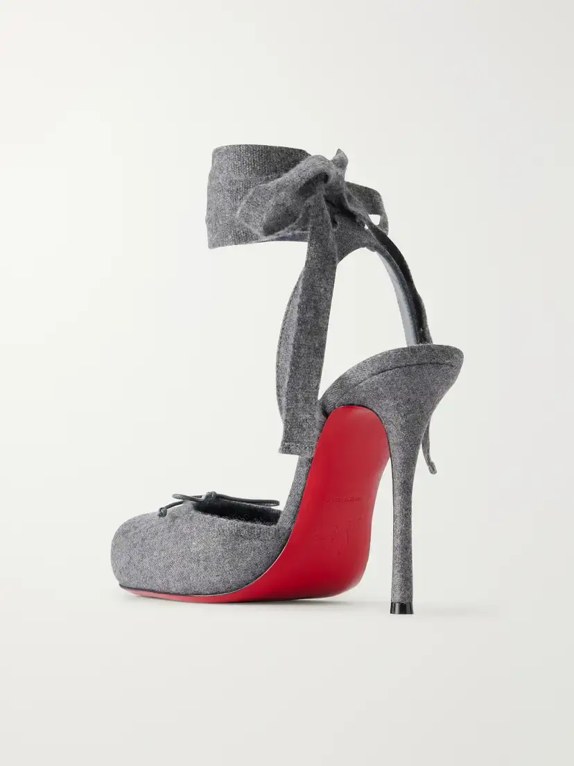 Christian Louboutin Cassia 100 Flannel Ballerina Pumps | Thumbnail 3 Christian Louboutin Cassia 100 Flannel Ballerina Pumps | Thumbnail 3