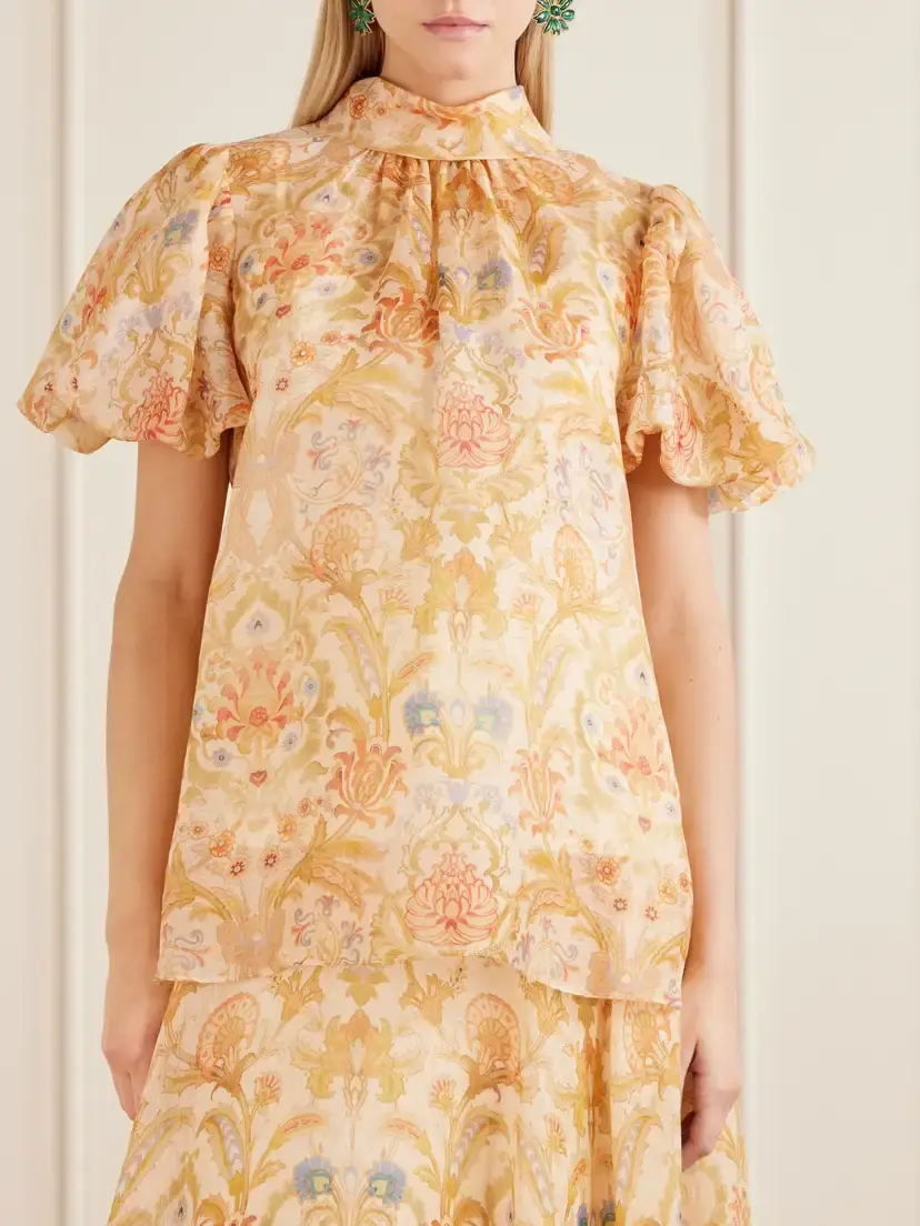 Zimmermann Valiant Bubble Linen And Silk-blend Blouse | Thumbnail 3 Zimmermann Valiant Bubble Linen And Silk-blend Blouse | Thumbnail 3