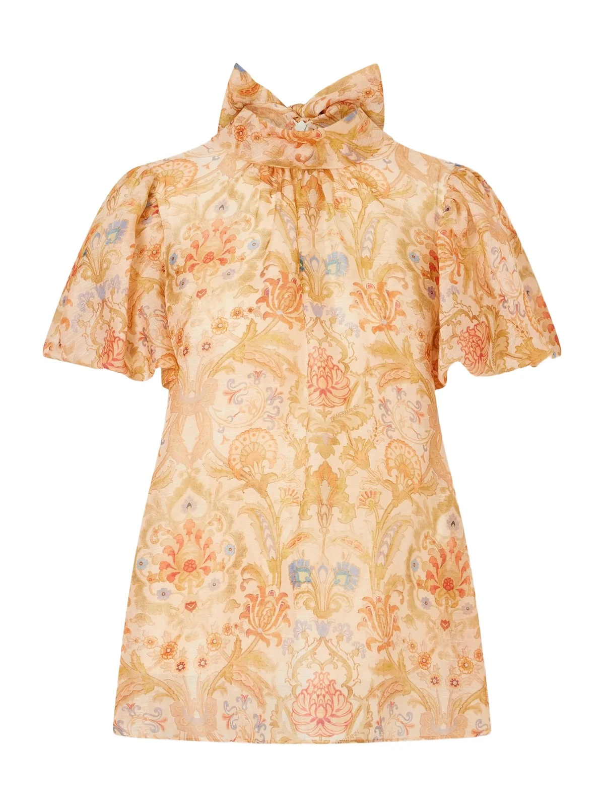 Zimmermann Valiant Bubble Linen And Silk-blend Blouse - Neutrals