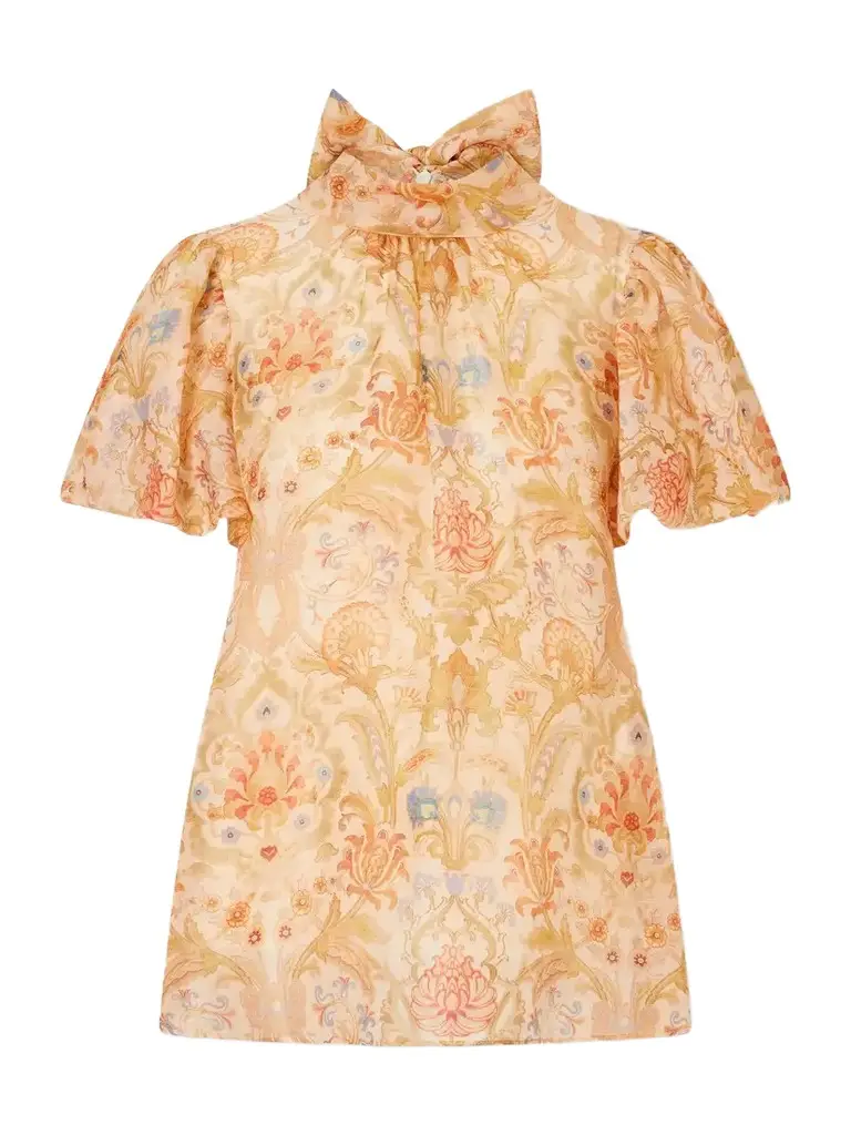Zimmermann Valiant Bubble Linen And Silk-blend Blouse | Image 1 Zimmermann Valiant Bubble Linen And Silk-blend Blouse | Image 1