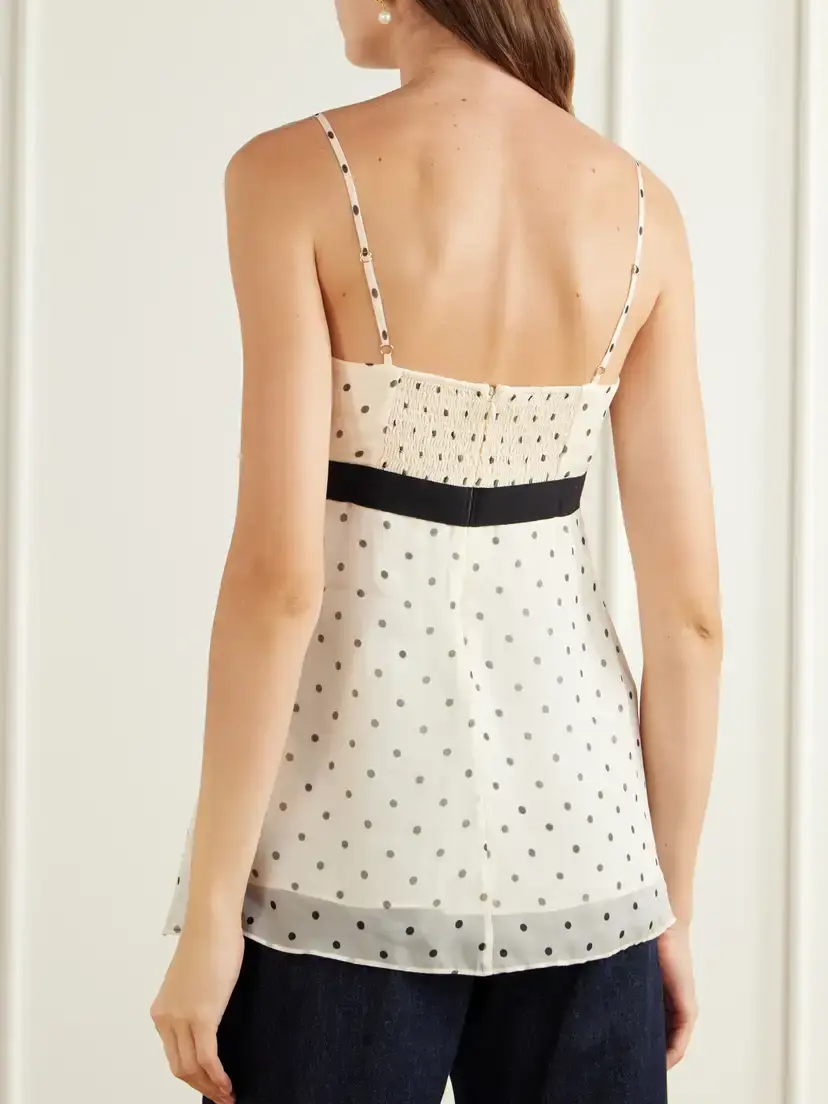 Zimmermann Pleated Bow-detailed Polka-dot Chiffon Top | Thumbnail 3 Zimmermann Pleated Bow-detailed Polka-dot Chiffon Top | Thumbnail 3